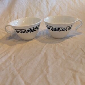 2/30$ Corelle Navy and White Patterned Cups